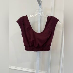 Free People Burgundy Crop Top